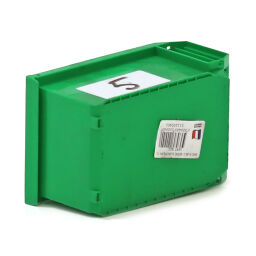 Storage bin plastic with grip opening stackable Food-safe:  no.  L: 165, W: 105, H: 75 (mm). Article code: 98-5323GB
