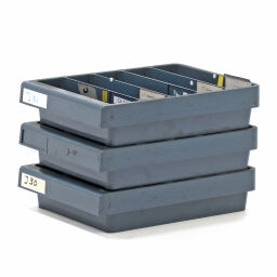 Storage bin plastic with separation wall stackable