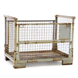 Mesh Stillages fixed construction stackable 1 flap at long side used.  L: 1235, W: 835, H: 970 (mm). Article code: 98-5395GB