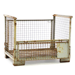 Mesh Stillages fixed construction stackable 1 flap at long side used.  L: 1235, W: 835, H: 970 (mm). Article code: 98-5395GB