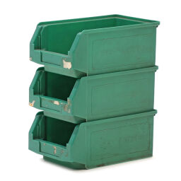 Storage bin plastic pallet tender stackable.  L: 340, W: 210, H: 145 (mm). Article code: 98-5438GB-PAL