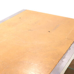 Gebruikte Werktafel inpaktafel werkblad met legbord.  B: 2630, H: 18575 (mm). Artikelcode: 98-5462GB