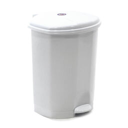 Gebrauchte Abfallbehälter Abfall und Reinigung Kunststoff Mülltonne mit Deckel auf Ständer Artikelzustand:  Gebraucht.  L: 360, B: 350, H: 460 (mm). Artikelcode: 77-00215
