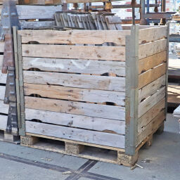 Pallet stacking frames foldable construction stackable suitable for pallet size 1200x1000 mm