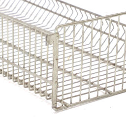 Wire basket with grip opening with hooks used.  L: 990, W: 495, H: 230 (mm). Article code: 98-5496GB