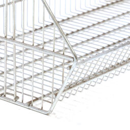 Wire basket with grip opening stackable used.  L: 1160, W: 640, H: 430 (mm). Article code: 98-5497GB