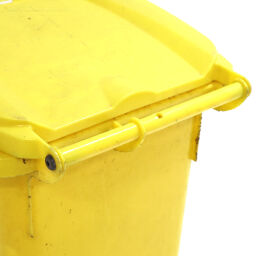 Gebruikte Minicontainer Afval en reiniging met scharnierend deksel.  L: 550, B: 500, H: 940 (mm). Artikelcode: 98-5560GB