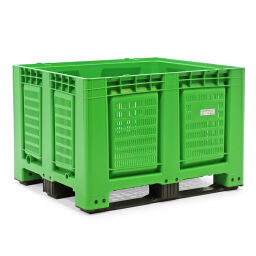 Stacking box plastic large volume container walls + floor perforated.  L: 1200, W: 1000, H: 790 (mm). Article code: 38-BBPW3S790-N