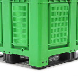 Stacking box plastic large volume container walls + floor perforated.  L: 1200, W: 1000, H: 790 (mm). Article code: 38-BBPW3S790-N