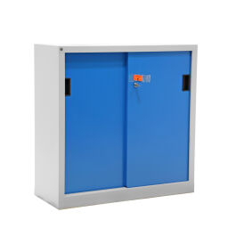Cabinet sliding door cabinet with 2 sliding doors and 2 floors used.  W: 1000, D: 400, H: 1000 (mm). Article code: 77-A035165