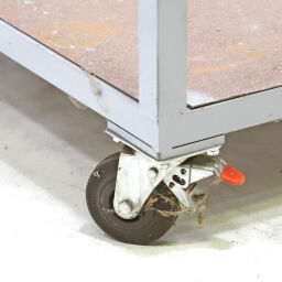 Glass/plate container plate trolley 1 push bracket used.  L: 1100, W: 1100, H: 2130 (mm). Article code: 98-5828GB