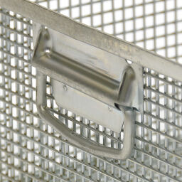 Wire basket with handles stackable.  L: 400, W: 300, H: 200 (mm). Article code: 99-2539