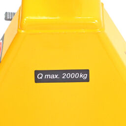 Pallet truck extra long fork length 2000 mm lifting height 80-200 mm.  L: 2400, W: 540, H: 1220 (mm). Article code: 91-166TA5683