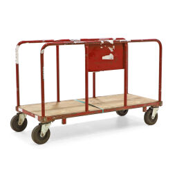Glass/plate container plate trolley 2 open side walls used.  L: 1610, W: 720, H: 1050 (mm). Article code: 98-5923GB