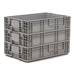 Stacking box plastic pallet tender klt all walls closed + floor perforated