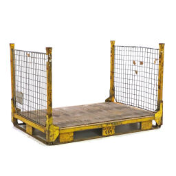 Mesh Stillages stackable and foldable two long sides open used.  L: 1605, W: 1150, H: 1080 (mm). Article code: 98-5960GB-E