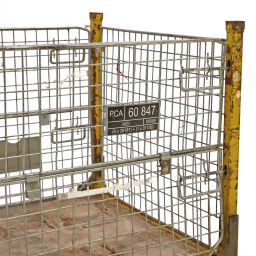 Mesh Stillages stackable and foldable 1 flap at 2 long sides used.  L: 1605, W: 1150, H: 1080 (mm). Article code: 98-5960GB