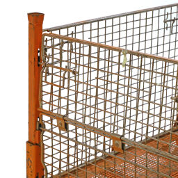 Mesh Stillages stackable and foldable 2 flaps at 1 short/long side used.  L: 1195, W: 997, H: 935 (mm). Article code: 98-5962GB