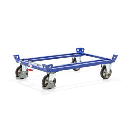 Carrier pallet carrier with 4 capture corners used.  L: 1270, W: 870, H: 350 (mm). Article code: 77-A729359