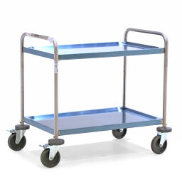 Used Warehouse trolley ss trolley shelf trolley / serving trolley used.  L: 900, W: 600, H: 800 (mm). Article code: 77-A734557