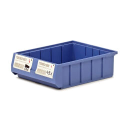 Storage bin plastic with label holder