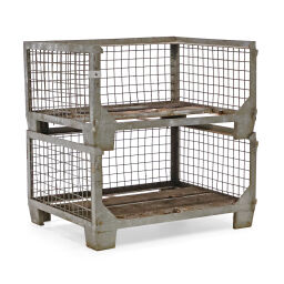 Mesh Stillages fixed construction stackable B-quality, with damage used.  L: 1000, W: 830, H: 525 (mm). Article code: 98-5995GB