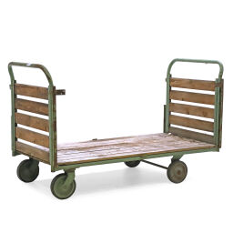 Chariot logistique chariot de manutention chariot plate-forme/ chariot plateau 2 barres de poussées