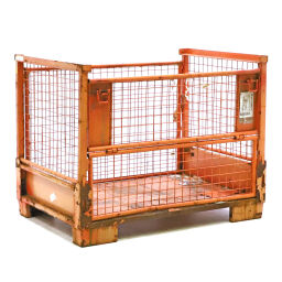 Mesh Stillages stackable and foldable B-quality, with damage used Article arrangement:  Used.  L: 1240, W: 835, H: 970 (mm). Article code: 99-828GB-B-D