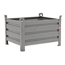 Caisse de gerbage en acier construction fixe peinte en gris