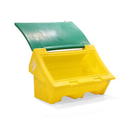 Snow clearing equipment Grit container 4 sides  with cover used.  L: 1150, W: 800, H: 800 (mm). Article code: 77-A011750