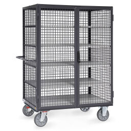 Shelved trolleys Fetra ESD trolley lockable/adjustable loading surface