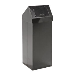 Waste and cleaning metal waste bin with push-lid Used