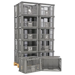 Stacking box plastic pallet tender b-quality, with damage