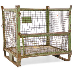 Mesh Stillages fixed construction stackable B-quality, with damage used.  L: 1240, W: 1035, H: 1175 (mm). Article code: 98-6118GB-B