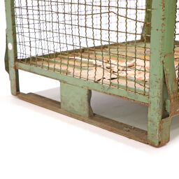 Mesh Stillages fixed construction stackable 1 flap at 1 long side used.  L: 1240, W: 1035, H: 1175 (mm). Article code: 98-6118GB