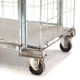 Gebrauchte Rollwagen Gebraucht Rollbehälter 3-Wand A-Gestell, schachtelbar Artikelzustand:  Gebraucht.  L: 805, B: 705, H: 1850 (mm). Artikelcode: 98-6131GB