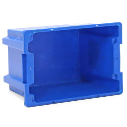 Stacking box plastic nestable and stackable all walls closed used Material:  polypropylene.  L: 600, W: 400, H: 350 (mm). Article code: 98-6136GB
