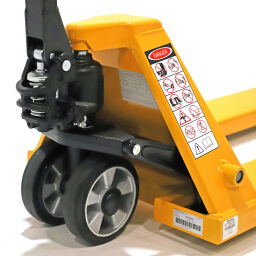 Pallet truck standard fork length 1150 mm, with rubber wheels  lifting height 80-200 mm