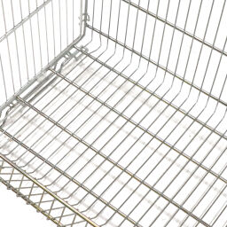 Wire basket stackable with grip opening