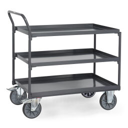 table top carts Warehouse trolley Fetra ESD trolley with 3 shelves.  L: 1136, W: 700, H: 1105 (mm). Article code: 859932
