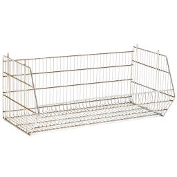 Wire basket with grip opening stackable used.  L: 960, W: 490, H: 420 (mm). Article code: 77-A006636