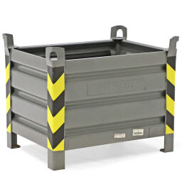 Stacking box steel fixed construction stacking box 4 sides, with CE certification 98-6166