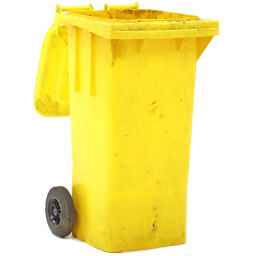 Gebrauchte Mülltonne  Abfall und Reinigung Mini-Container mit Scharnierdeckel.  L: 550, B: 500, H: 950 (mm). Artikelcode: 98-6242GB