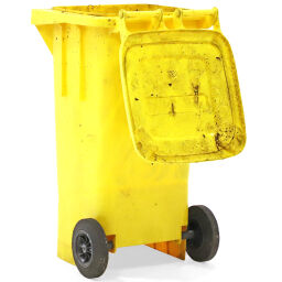 Gebrauchte Mülltonne  Abfall und Reinigung Mini-Container mit Scharnierdeckel.  L: 550, B: 500, H: 950 (mm). Artikelcode: 98-6242GB