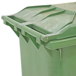 Gebrauchte Mülltonne  Abfall und Reinigung Mini-Container mit Scharnierdeckel.  L: 870, B: 580, H: 1090 (mm). Artikelcode: 98-6251GB