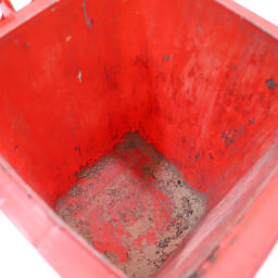Gebrauchte Mülltonne  Abfall und Reinigung Mini-Container mit Scharnierdeckel.  L: 550, B: 500, H: 950 (mm). Artikelcode: 98-6228GB
