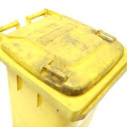 Gebrauchte Mülltonne  Abfall und Reinigung Mini-Container mit Scharnierdeckel.  L: 540, B: 490, H: 910 (mm). Artikelcode: 98-6229GB