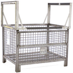 Mesh Stillages fixed construction stackable 1 flap at long side used.  L: 1145, W: 840, H: 1265 (mm). Article code: 98-6274GB