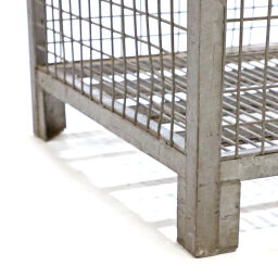 Mesh Stillages fixed construction stackable 1 flap at long side used.  L: 1145, W: 840, H: 1265 (mm). Article code: 98-6274GB