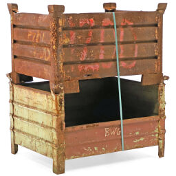 Stacking box steel fixed construction stacking box parcel offer used.  L: 1030, W: 830, H: 655 (mm). Article code: 98-6309GB